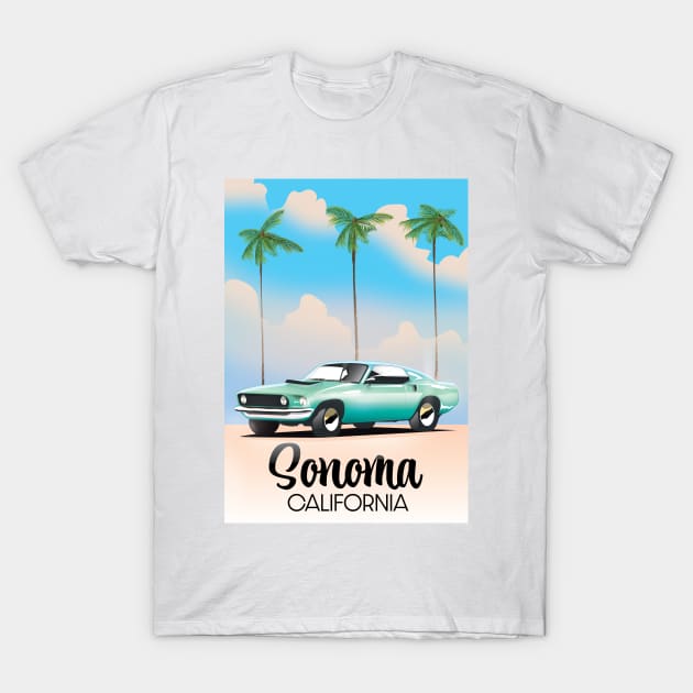 Sonoma, California Travel poster T-Shirt by nickemporium1